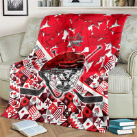 Canada Hockey Helmet Blanket Maple Leaf Pattern