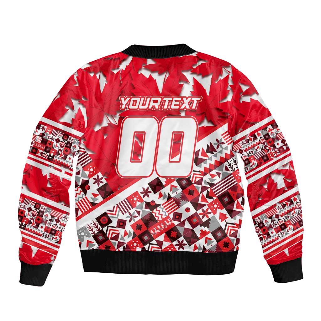 Personalized Canada Hockey Helmet Bomber Jacket Maple Leaf Pattern