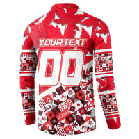 Personalized Canada Hockey Helmet Button Sweatshirt Maple Leaf Pattern