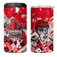Canada Hockey Helmet 4 in 1 Can Cooler Tumbler Maple Leaf Pattern