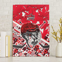 Canada Hockey Helmet Canvas Wall Art Maple Leaf Pattern