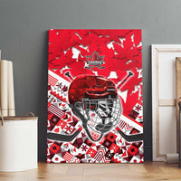 Canada Hockey Helmet Canvas Wall Art Maple Leaf Pattern