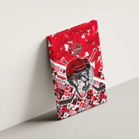 Canada Hockey Helmet Canvas Wall Art Maple Leaf Pattern