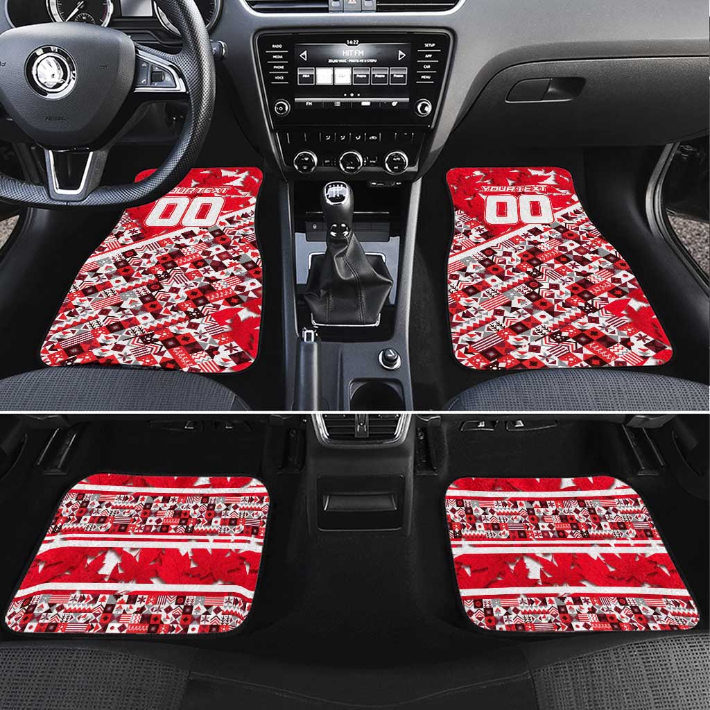 Canada Hockey Helmet Car Mats Maple Leaf Pattern
