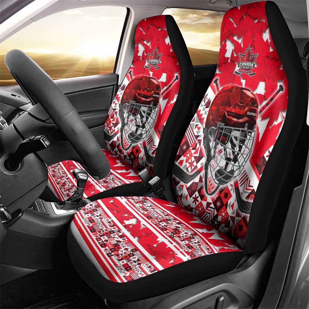 Canada Hockey Helmet Car Seat Cover Maple Leaf Pattern