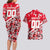 Personalized Canada Hockey Helmet Couples Matching Long Sleeve Bodycon Dress and Hawaiian Shirt Maple Leaf Pattern