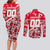 Personalized Canada Hockey Helmet Couples Matching Long Sleeve Bodycon Dress and Long Sleeve Button Shirt Maple Leaf Pattern