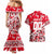 Personalized Canada Hockey Helmet Couples Matching Mermaid Dress and Hawaiian Shirt Maple Leaf Pattern