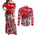 Personalized Canada Hockey Helmet Couples Matching Off Shoulder Maxi Dress and Long Sleeve Button Shirt Maple Leaf Pattern