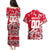 Personalized Canada Hockey Helmet Couples Matching Puletasi and Hawaiian Shirt Maple Leaf Pattern