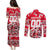 Personalized Canada Hockey Helmet Couples Matching Puletasi and Long Sleeve Button Shirt Maple Leaf Pattern