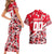 Personalized Canada Hockey Helmet Couples Matching Short Sleeve Bodycon Dress and Hawaiian Shirt Maple Leaf Pattern