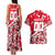 Personalized Canada Hockey Helmet Couples Matching Tank Maxi Dress and Hawaiian Shirt Maple Leaf Pattern