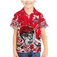 Personalized Canada Hockey Helmet Family Matching Mermaid Dress and Hawaiian Shirt Maple Leaf Pattern