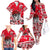 Personalized Canada Hockey Helmet Family Matching Off The Shoulder Long Sleeve Dress and Hawaiian Shirt Maple Leaf Pattern