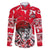 Personalized Canada Hockey Helmet Family Matching Off The Shoulder Long Sleeve Dress and Hawaiian Shirt Maple Leaf Pattern