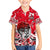 Personalized Canada Hockey Helmet Family Matching Off The Shoulder Long Sleeve Dress and Hawaiian Shirt Maple Leaf Pattern