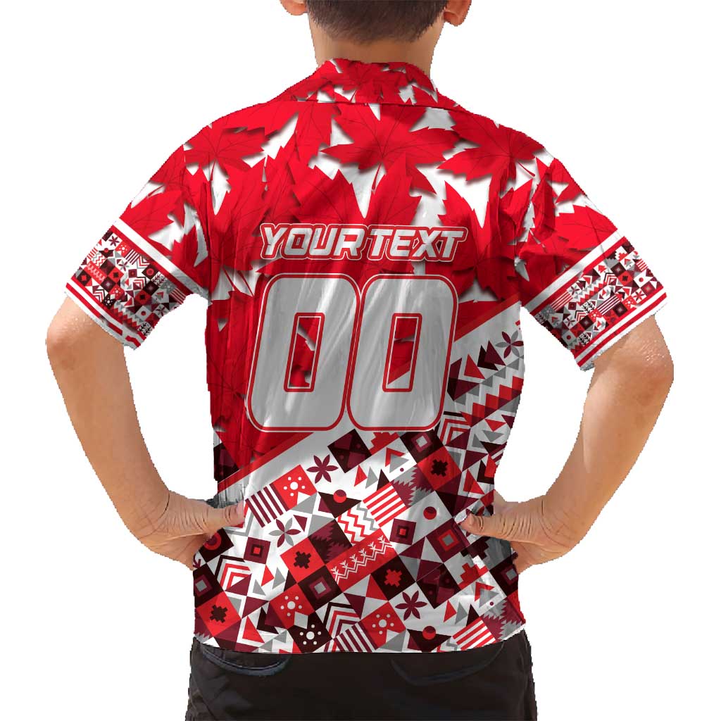 Personalized Canada Hockey Helmet Family Matching Off Shoulder Maxi Dress and Hawaiian Shirt Maple Leaf Pattern