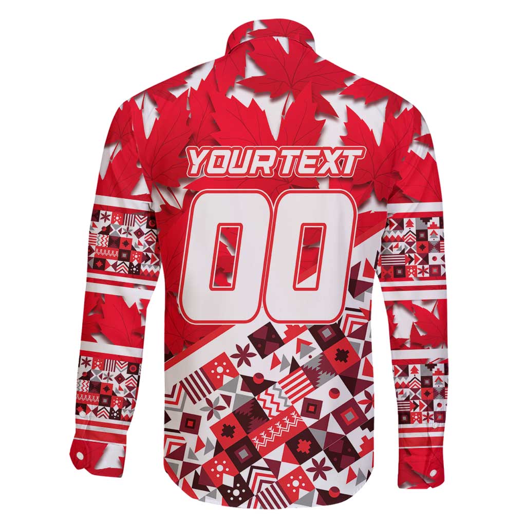 Personalized Canada Hockey Helmet Family Matching Off Shoulder Maxi Dress and Hawaiian Shirt Maple Leaf Pattern