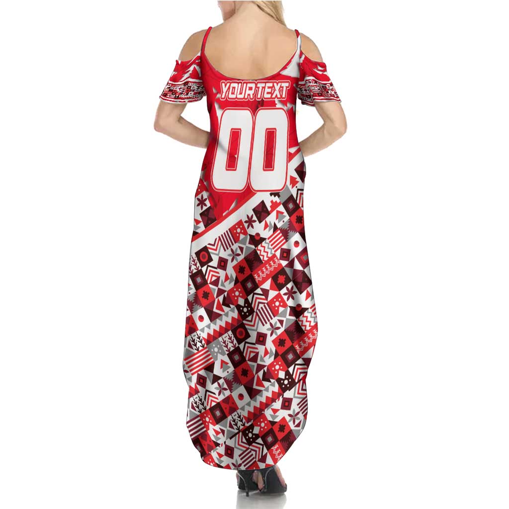 Personalized Canada Hockey Helmet Family Matching Summer Maxi Dress and Hawaiian Shirt Maple Leaf Pattern