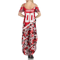 Personalized Canada Hockey Helmet Family Matching Summer Maxi Dress and Hawaiian Shirt Maple Leaf Pattern