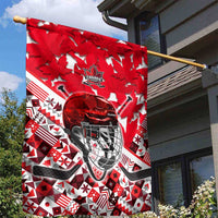 Canada Hockey Helmet Garden Flag Maple Leaf Pattern