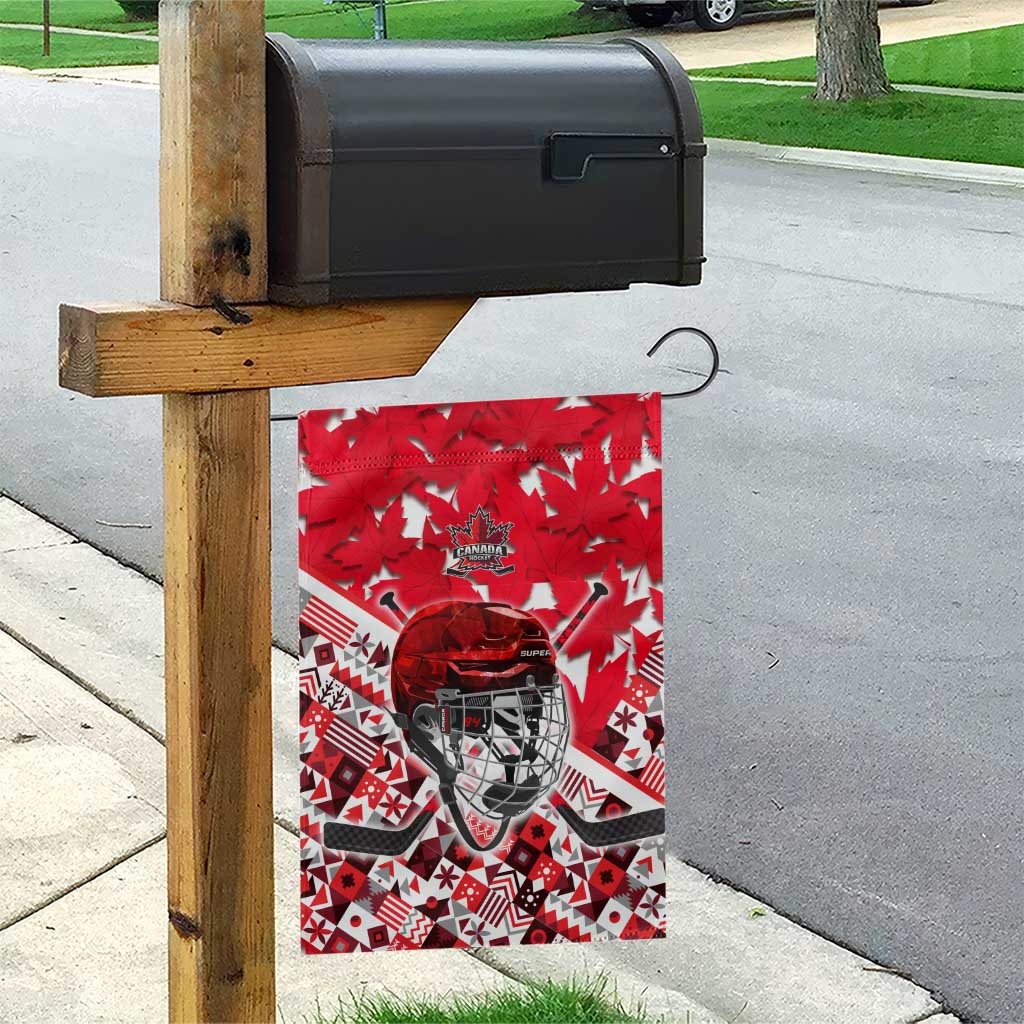 Canada Hockey Helmet Garden Flag Maple Leaf Pattern
