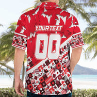 Personalized Canada Hockey Helmet Hawaiian Shirt Maple Leaf Pattern