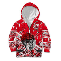 Personalized Canada Hockey Helmet Kid Hoodie Maple Leaf Pattern