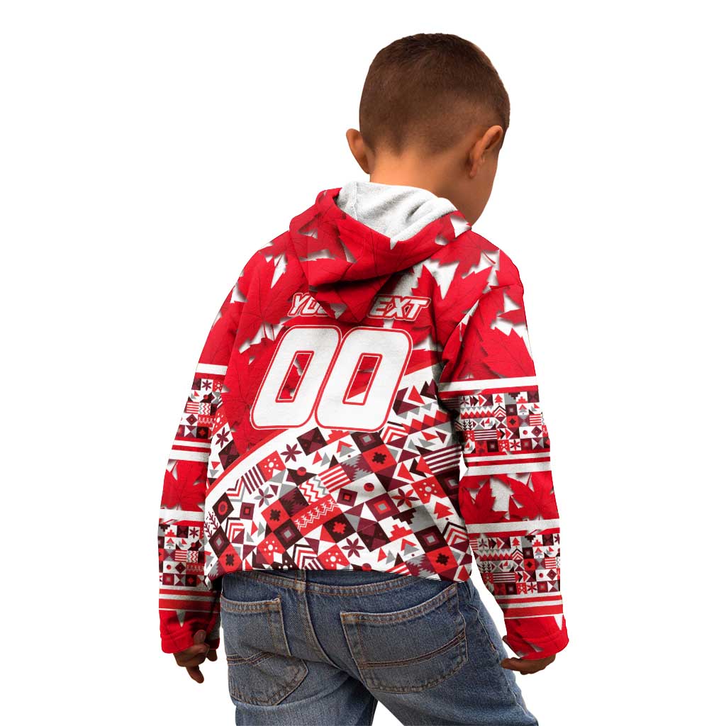 Personalized Canada Hockey Helmet Kid Hoodie Maple Leaf Pattern