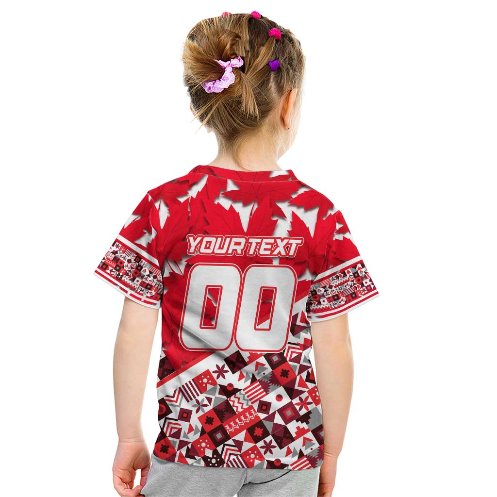Personalized Canada Hockey Helmet Kid T Shirt Maple Leaf Pattern
