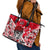 Canada Hockey Helmet Leather Tote Bag Maple Leaf Pattern