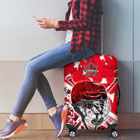 Canada Hockey Helmet Luggage Cover Maple Leaf Pattern