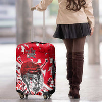 Canada Hockey Helmet Luggage Cover Maple Leaf Pattern