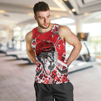 Personalized Canada Hockey Helmet Men Tank Top Maple Leaf Pattern