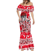 Personalized Canada Hockey Helmet Mermaid Dress Maple Leaf Pattern