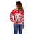 Personalized Canada Hockey Helmet Off Shoulder Sweater Maple Leaf Pattern
