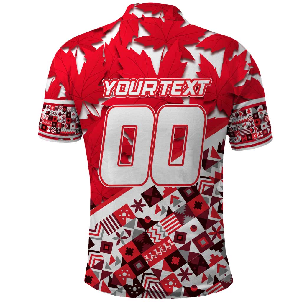 Personalized Canada Hockey Helmet Polo Shirt Maple Leaf Pattern