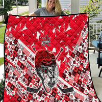 Canada Hockey Helmet Quilt Maple Leaf Pattern