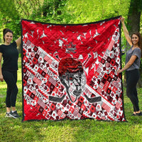 Canada Hockey Helmet Quilt Maple Leaf Pattern