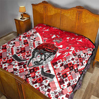 Canada Hockey Helmet Quilt Maple Leaf Pattern