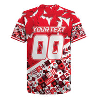 Personalized Canada Hockey Helmet Rugby Jersey Maple Leaf Pattern