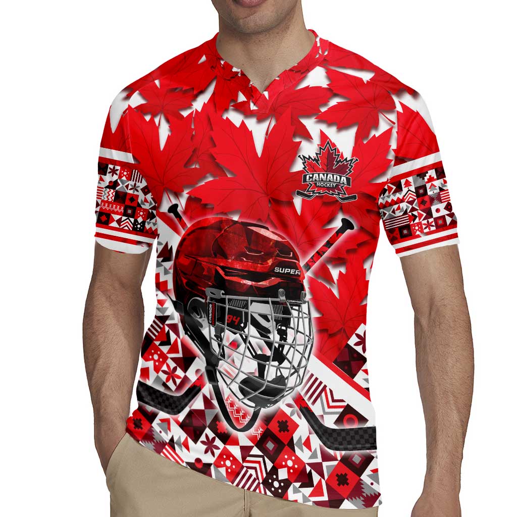 Personalized Canada Hockey Helmet Rugby Jersey Maple Leaf Pattern