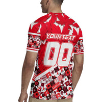 Personalized Canada Hockey Helmet Rugby Jersey Maple Leaf Pattern