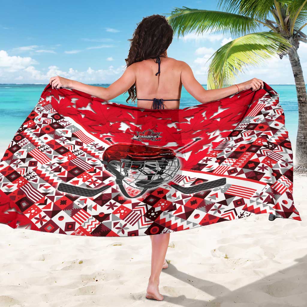 Canada Hockey Helmet Sarong Maple Leaf Pattern