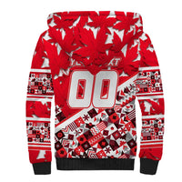 Personalized Canada Hockey Helmet Sherpa Hoodie Maple Leaf Pattern