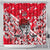 Canada Hockey Helmet Shower Curtain Maple Leaf Pattern