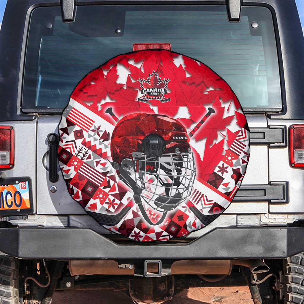 Canada Hockey Helmet Spare Tire Cover Maple Leaf Pattern