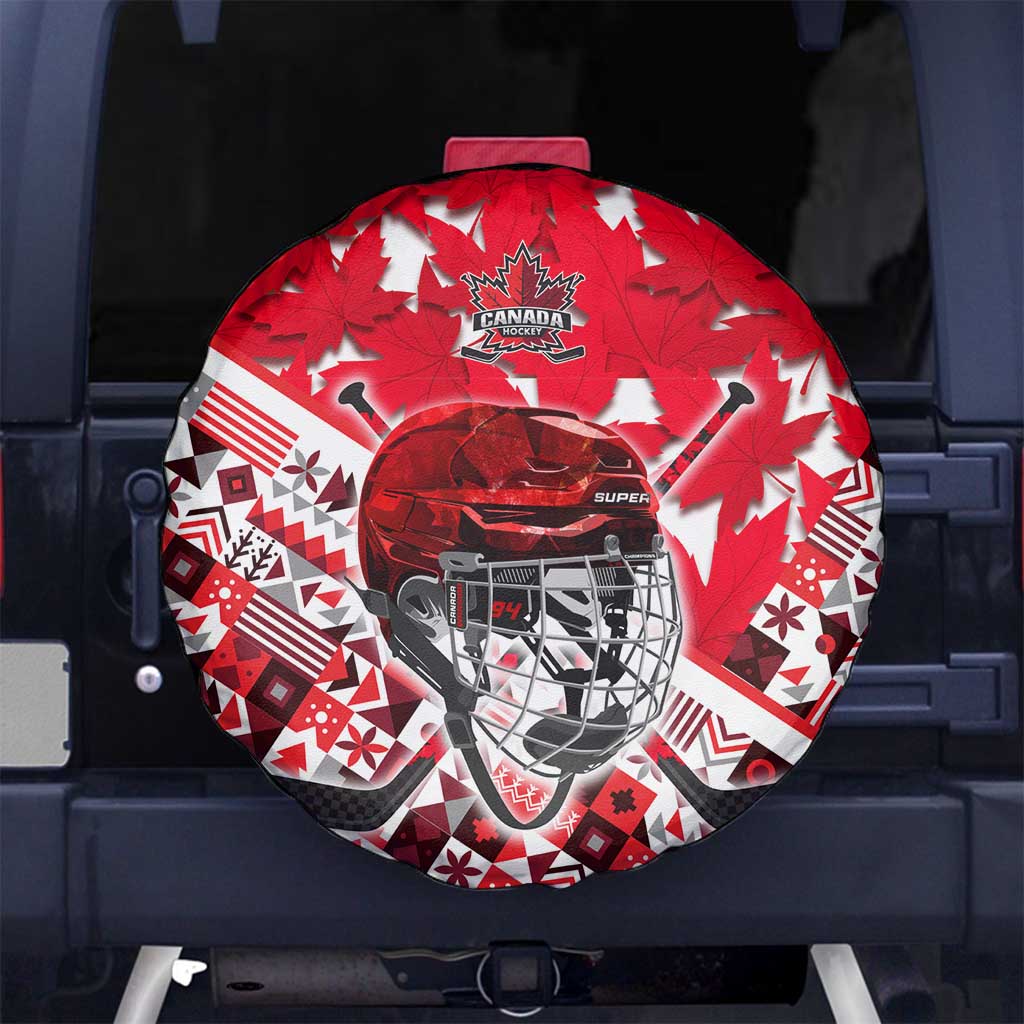 Canada Hockey Helmet Spare Tire Cover Maple Leaf Pattern