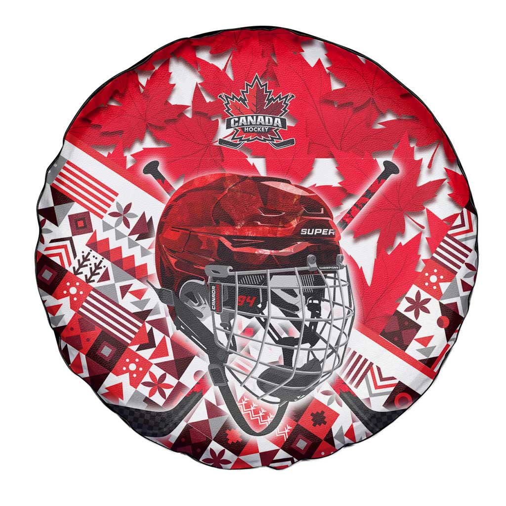 Canada Hockey Helmet Spare Tire Cover Maple Leaf Pattern